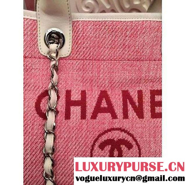Chanel Large/Medium Deauville Canvas Tote Bag Pink (LZ-051410 )