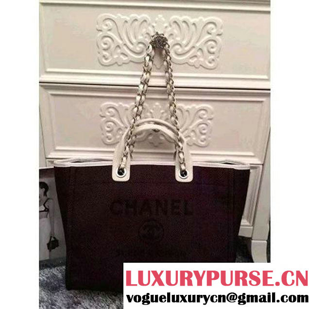 Chanel Large/Medium Deauville Canvas Tote Bag Brown (LZ-051412 )
