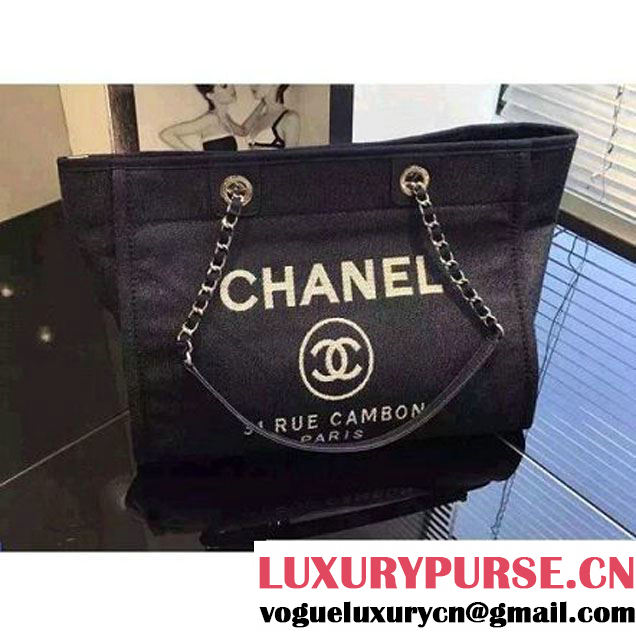 Chanel Toile Medium Deauville Canvas Shopping Bag Denim 2015 (LZ-071802 )