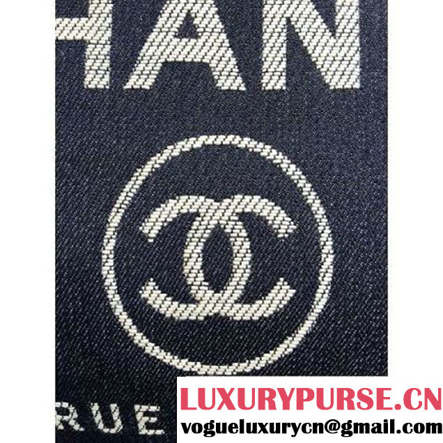 Chanel Toile Medium Deauville Canvas Shopping Bag Denim 2015 (LZ-071802 )