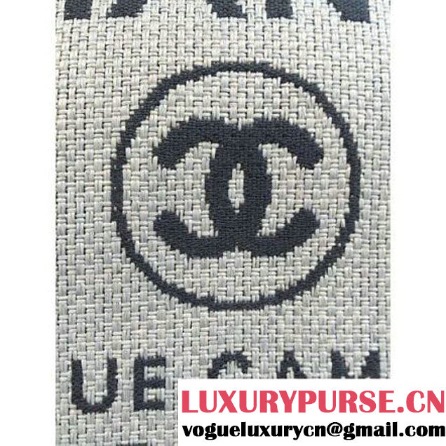 Chanel Toile Large Deauville Canvas Shopping Bag White/Black 2016 (2A046-6030906 )