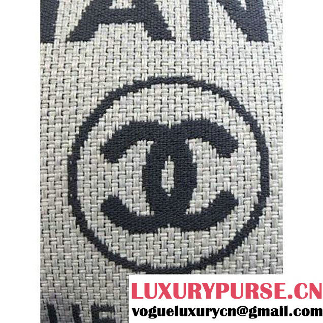 Chanel Toile Medium Deauville Canvas Shopping Bag White/Black 2016 (2A046-6030907 )