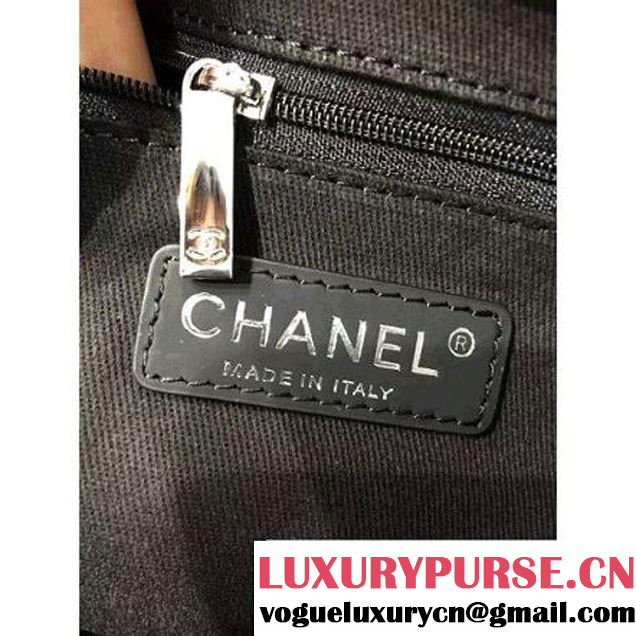 Chanel Toile Medium Deauville Canvas Shopping Bag White/Black 2016 (2A046-6030907 )