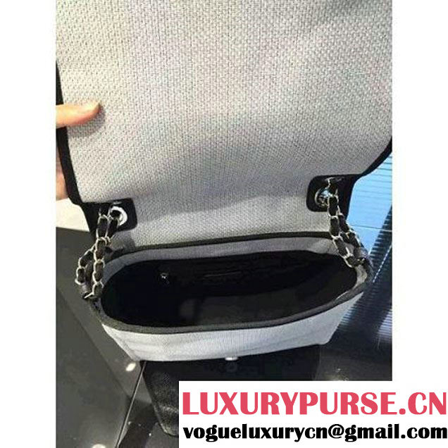 Chanel Toile Large Deauville Canvas Flap Bag 2016 (2A046-6030908 )