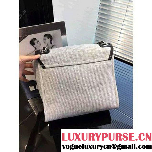 Chanel Toile Large Deauville Canvas Flap Bag 2016 (2A046-6030908 )