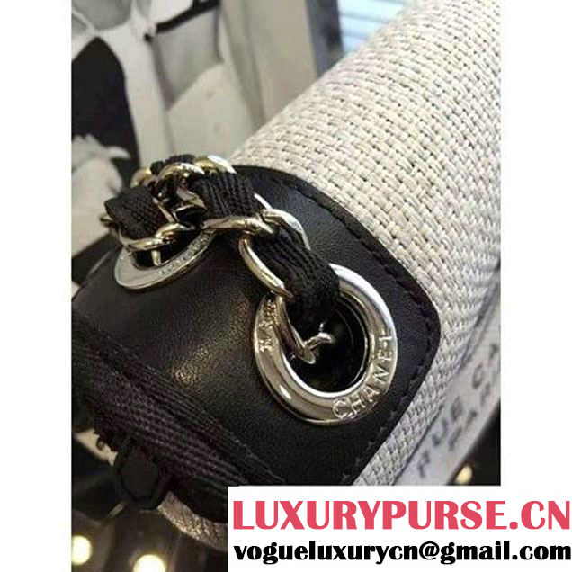 Chanel Toile Medium Deauville Canvas Flap Bag 2016 (2A046-6030909 )