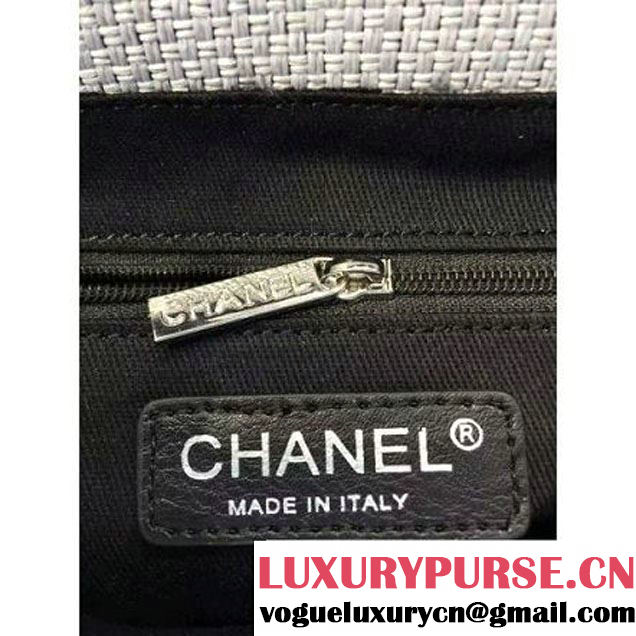 Chanel Toile Medium Deauville Canvas Flap Bag 2016 (2A046-6030909 )