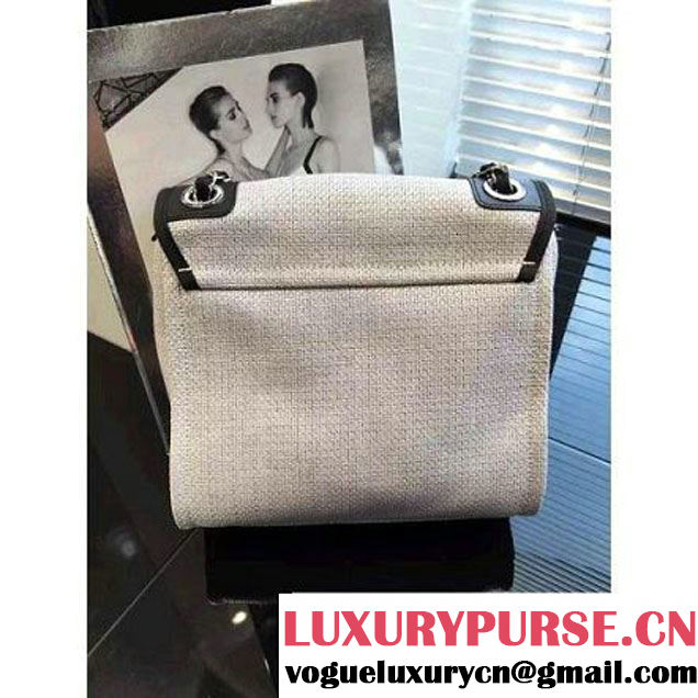 Chanel Toile Medium Deauville Canvas Flap Bag 2016 (2A046-6030909 )