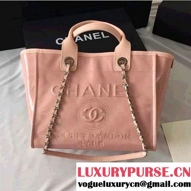 Chanel Wax Leather Deauville Tote Bag Pink (1A001-6040517 )