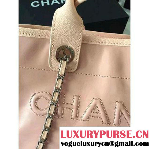 Chanel Wax Leather Deauville Tote Bag Pink (1A001-6040517 )