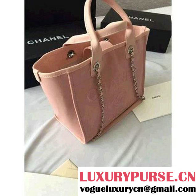 Chanel Wax Leather Deauville Tote Bag Pink (1A001-6040517 )