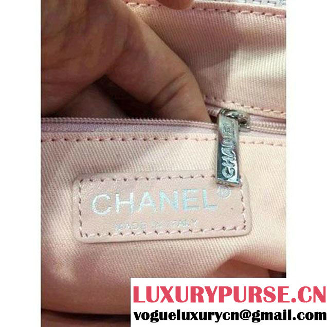 Chanel Toile Large Deauville Canvas Flap Bag Pink 2016 (2A046-6050712 )