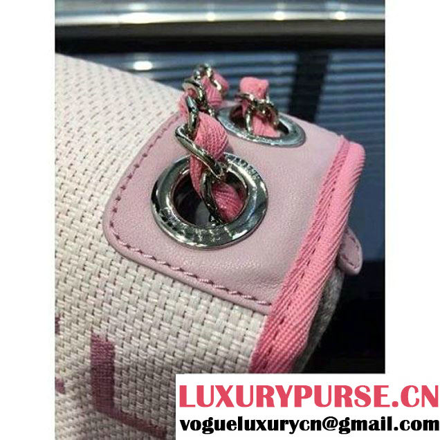 Chanel Toile Medium Deauville Canvas Flap Bag Pink 2016 (2A046-6050713 )