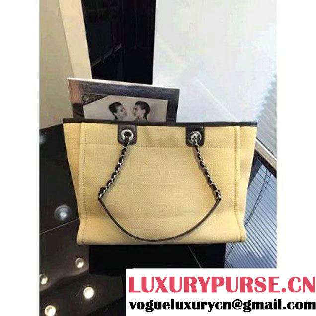 Chanel Toile Medium Deauville Canvas Shopping Bag Beige 2016 (LZ-7022126 )