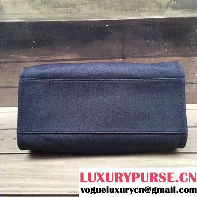 Chanel Toile Large Deauville Canvas Shopping Bag Denim Blue/Orange 2017 (2A143-7030814 )