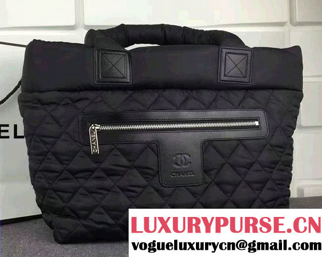 Chanel Coco Cocoon shopping tote bag black