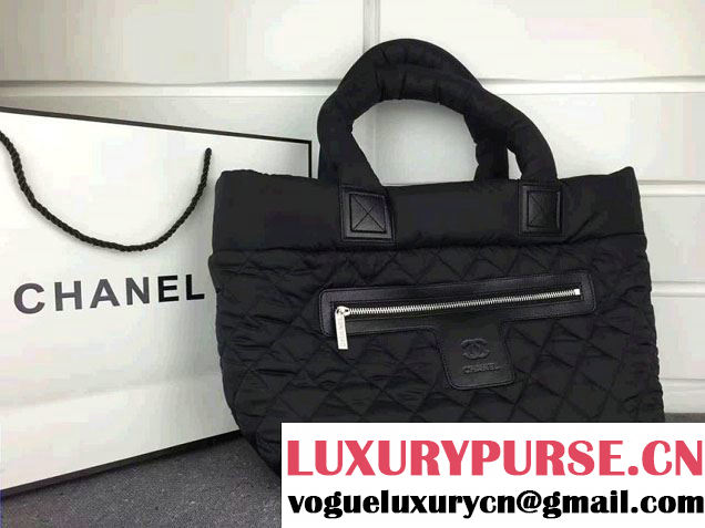 Chanel Coco Cocoon shopping tote bag black