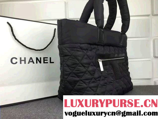 Chanel Coco Cocoon shopping tote bag black