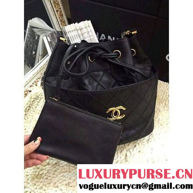 Chanel Drawstring Bucket Bag in black (HDD-013110 )