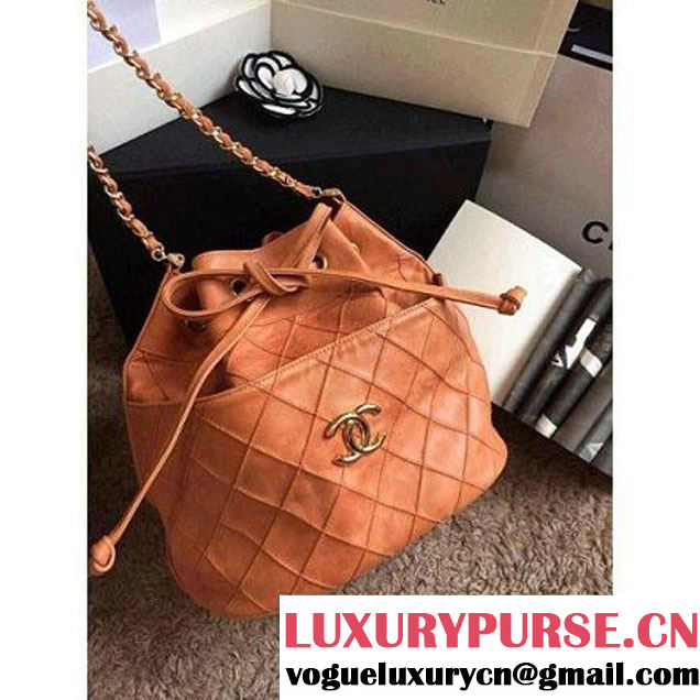 Chanel Drawstring Bucket Bag in orange-red (HDD-013111 )