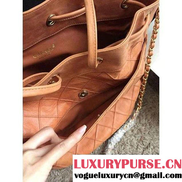 Chanel Drawstring Bucket Bag in orange-red (HDD-013111 )
