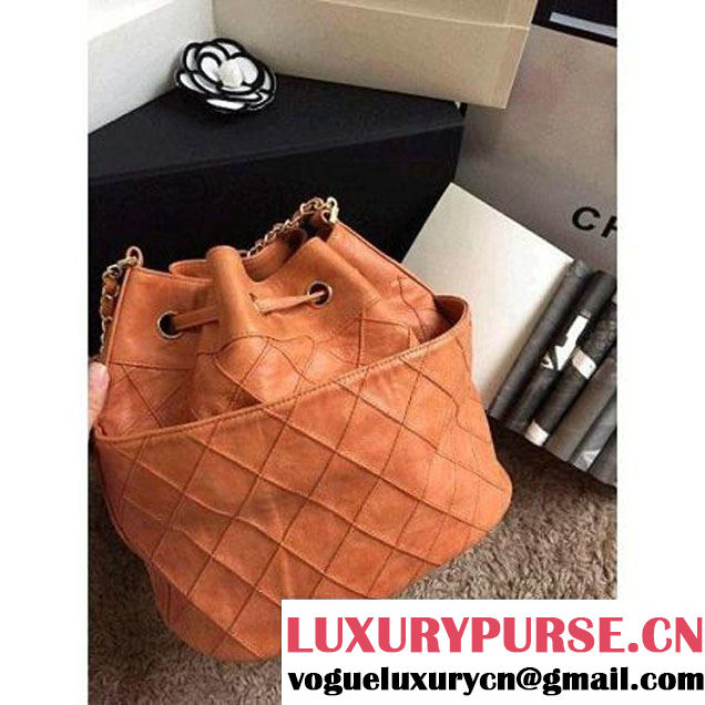 Chanel Drawstring Bucket Bag in orange-red (HDD-013111 )