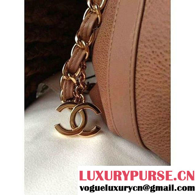 Chanel Drawstring Bucket Bag With A Big CC Signature in Apricot (1a086-060627 )
