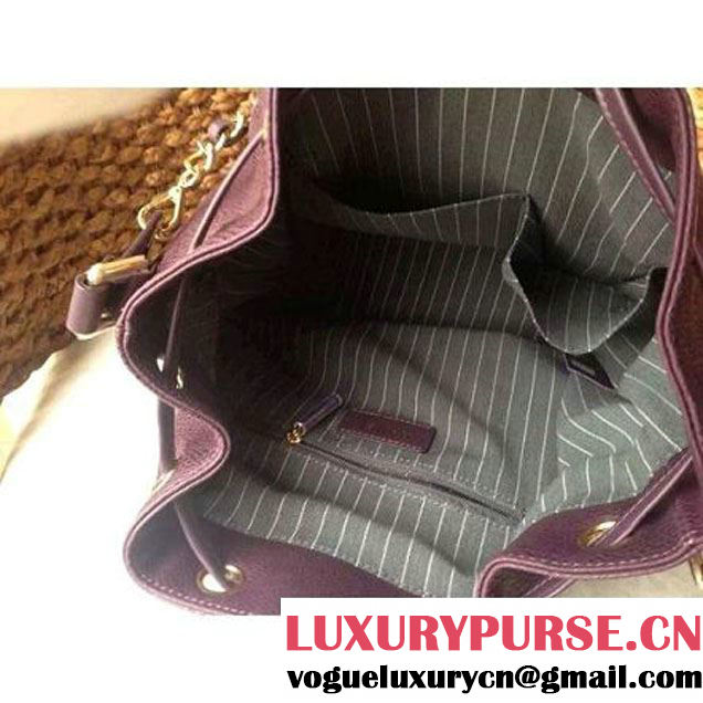 Chanel Drawstring Bucket Bag With A Big CC Signature in Purple (1a086-060628 )
