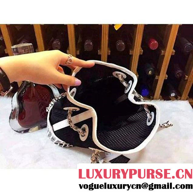 Chanel Hollowed-out Drawstring Bucket Bag in White 2015 (2a020-071405 )