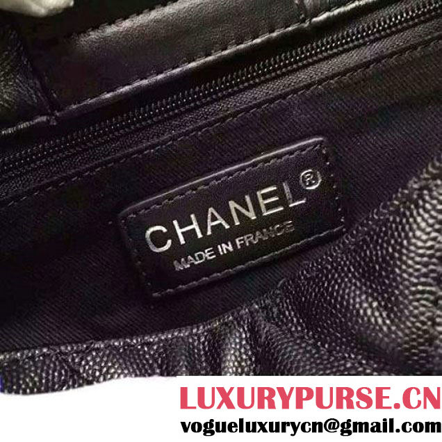 Chanel Small Single Top Handle CC Drawstring Bucket Bag Caviar Leather Black 2016 (2A057-6052307 )