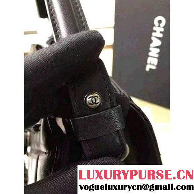 Chanel Small Single Top Handle CC Drawstring Bucket Bag Lambskin Black 2016 (2A057-6052309 )