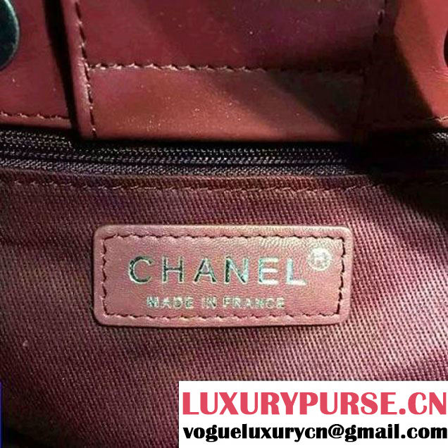 Chanel Small Single Top Handle CC Drawstring Bucket Bag Caviar Leather Red 2016 (2A057-6052312 )