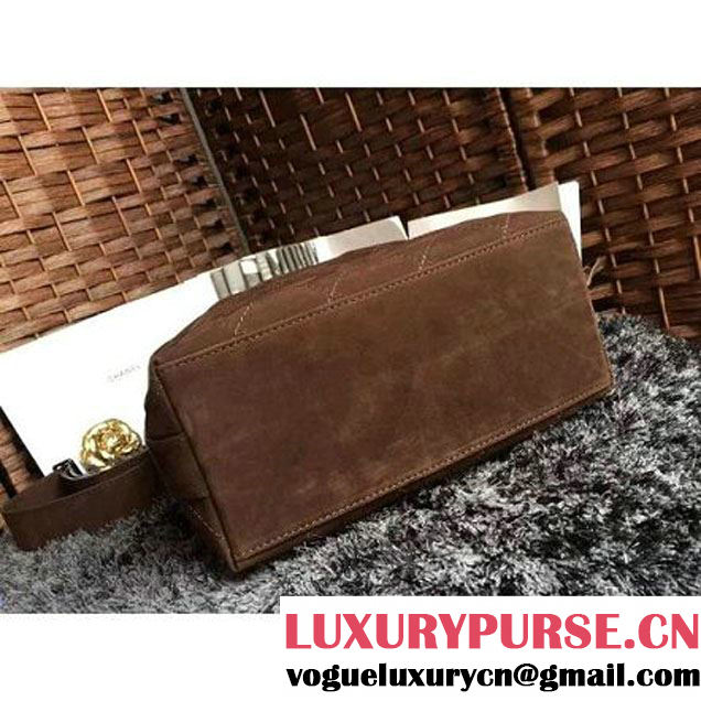 Chanel Suede Calfskin Drawstring Bucket Bag 2016 Paris Brown (1a086-6052734 )