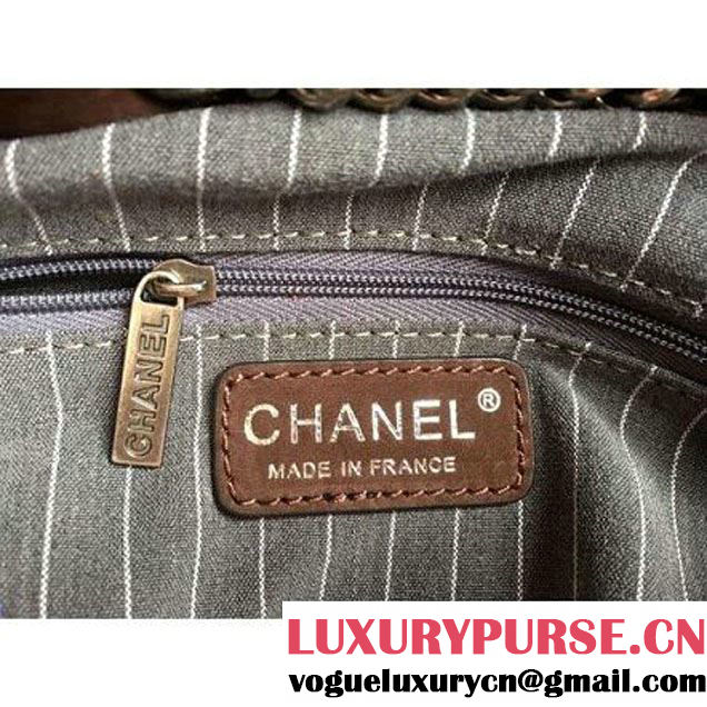Chanel Suede Calfskin Drawstring Bucket Bag 2016 Paris Brown (1a086-6052734 )