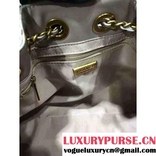 Chanel A93479 Python Leather Drawstring Bag Nude 2016 (1A145-6070410 )