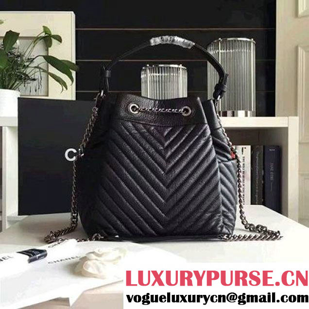 Chanel Deer Leather Chevron Drawstring Bag A91273/A91277 Spring-Summer 2016 (KN-6080817 )