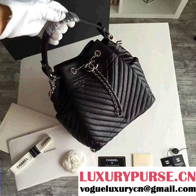 Chanel Deer Leather Chevron Drawstring Bag A91273/A91277 Spring-Summer 2016 (KN-6080817 )