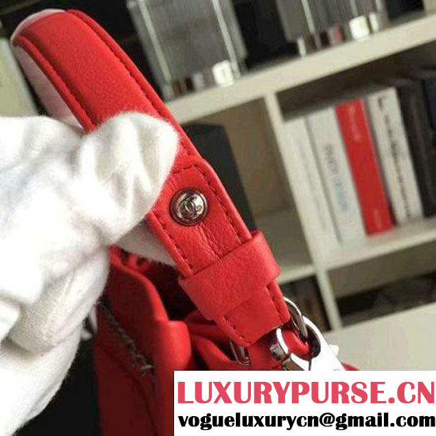 Chanel Calfskin Small Drawstring Bag A91135 Red Spring-Summer 2016 (KN-6080818 )