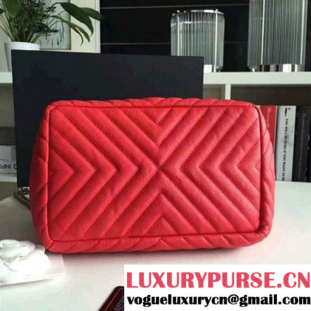 Chanel Calfskin Small Drawstring Bag A91135 Red Spring-Summer 2016 (KN-6080818 )