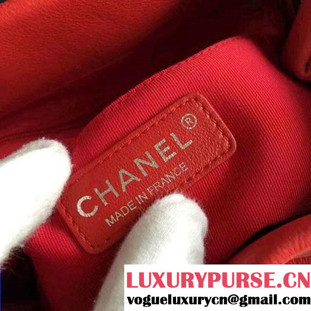 Chanel Calfskin Small Drawstring Bag A91135 Red Spring-Summer 2016 (KN-6080818 )