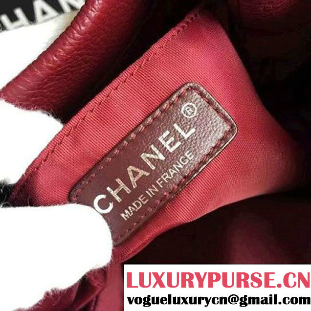 Chanel Calfskin Small Drawstring Bag A91135 Burgundy Spring-Summer 2016 (KN-6080819 )