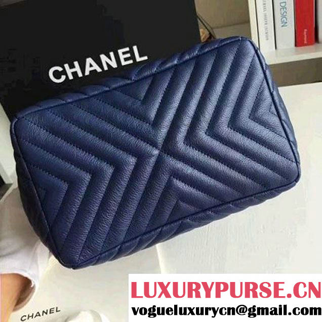Chanel Calfskin Small Drawstring Bag A91135 Navy Spring-Summer 2016 (KN-6080820 )