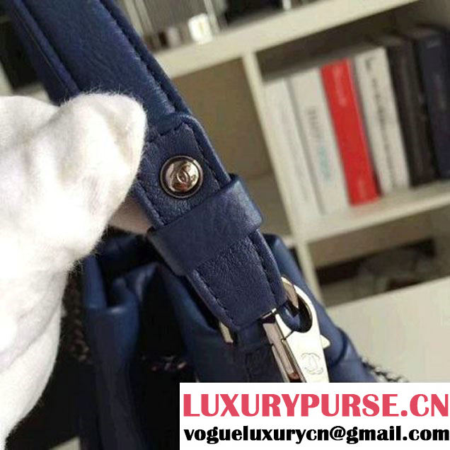 Chanel Calfskin Small Drawstring Bag A91135 Navy Spring-Summer 2016 (KN-6080820 )