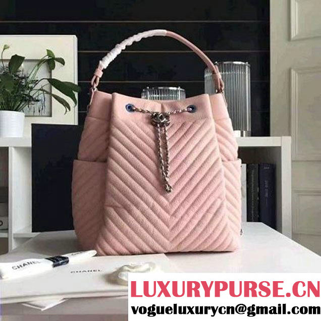 Chanel Calfskin Small Drawstring Bag A91135 Pink Spring-Summer 2016 (KN-6080821 )