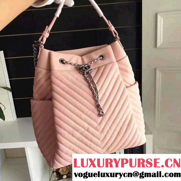 Chanel Calfskin Small Drawstring Bag A91135 Pink Spring-Summer 2016 (KN-6080821 )