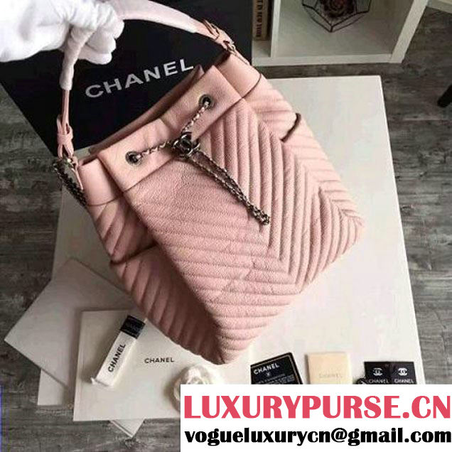 Chanel Calfskin Small Drawstring Bag A91135 Pink Spring-Summer 2016 (KN-6080821 )