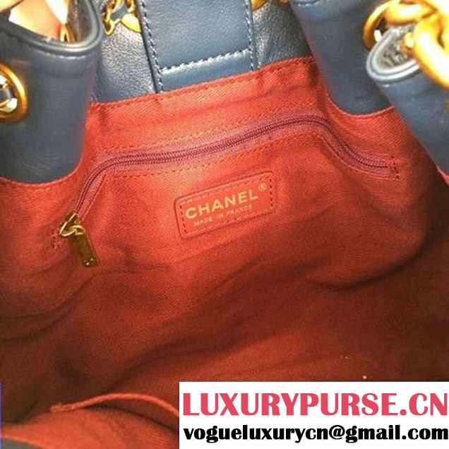 Chanel Calfskin Drawstring Bag A93474 Blue 2016 (AV-6092705 )