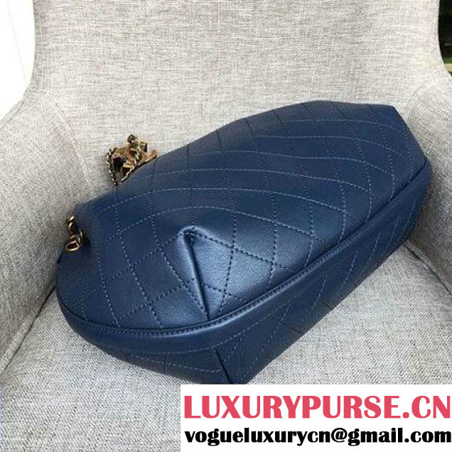 Chanel Calfskin Drawstring Bag A93474 Blue 2016 (AV-6092705 )