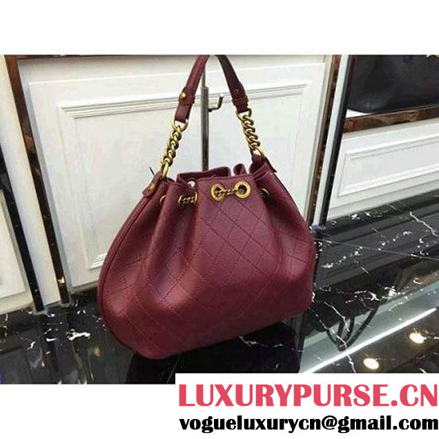 Chanel Calfskin Drawstring Bag A93474 Red 2016 (AV-6092706 )