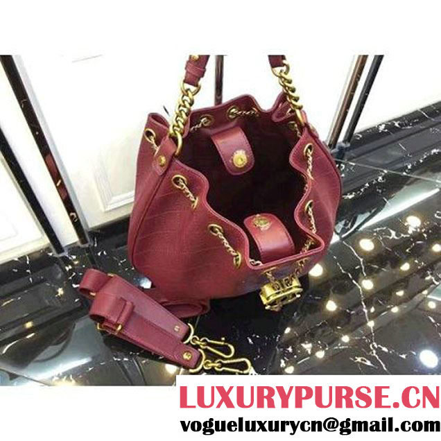 Chanel Calfskin Drawstring Bag A93474 Red 2016 (AV-6092706 )